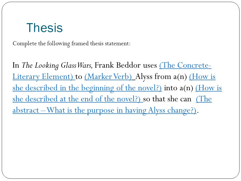 Developing a thesis statement